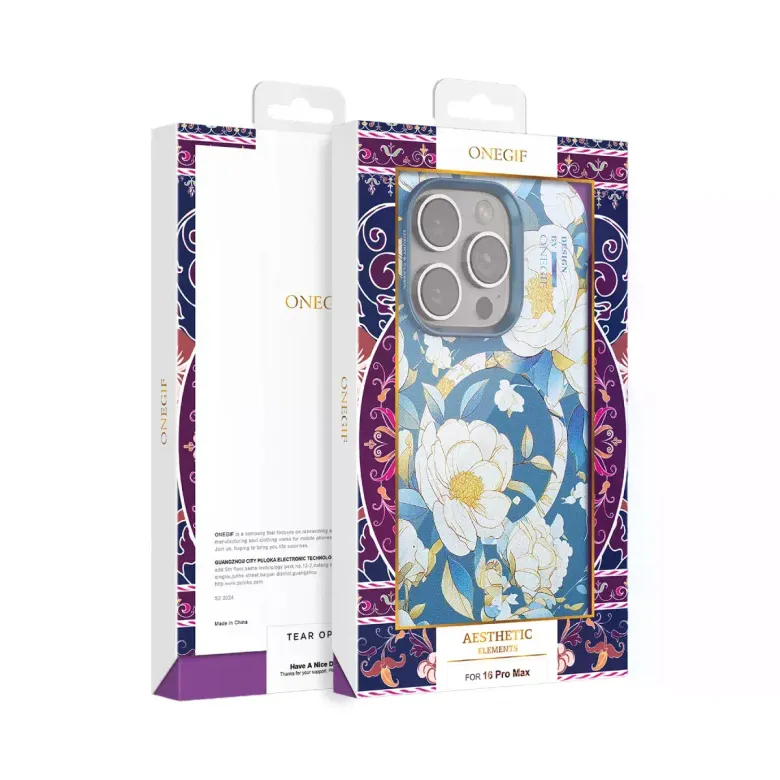 Onegif Apple İphone 15 Pro Max Flower Series Magsafe Kapak - Siyah