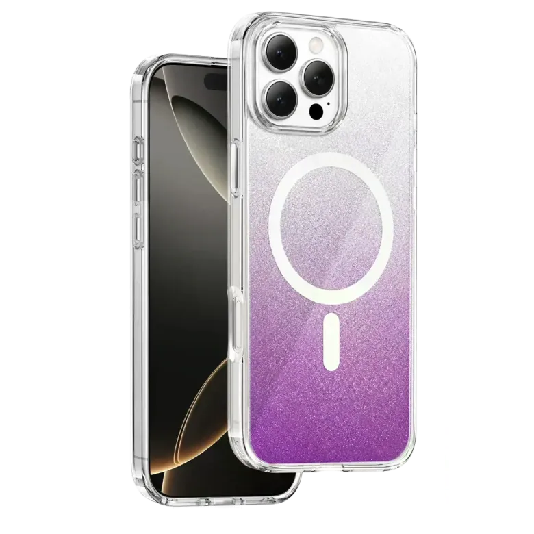 Onegif Apple İphone 16 Pro Max Sora Simli Magsafe Kapak - Mor