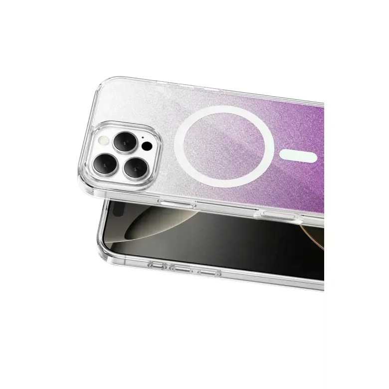 Onegif Apple İphone 16 Pro Max Sora Simli Magsafe Kapak - Mor