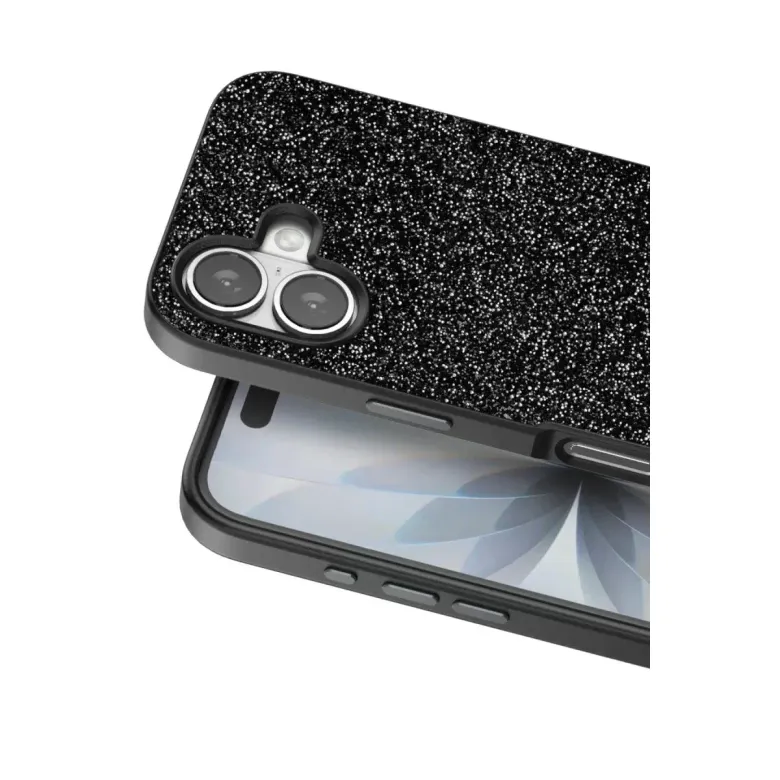 Onegif Apple İphone 17 Bright Simli Kapak - Siyah