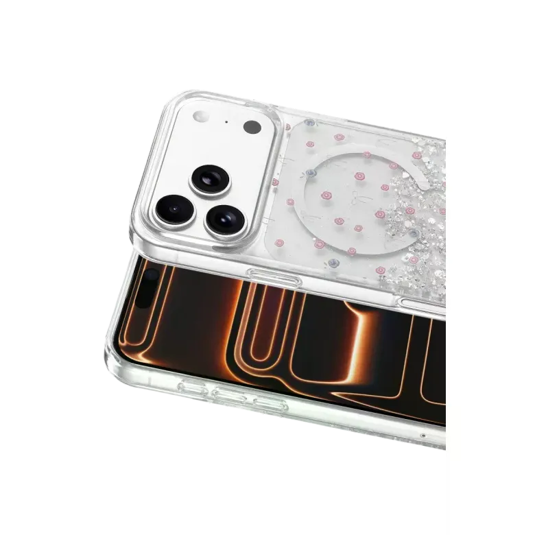 Onegif Apple İphone 17 Pro sk Simli Magsafe Kapak - Desen 1