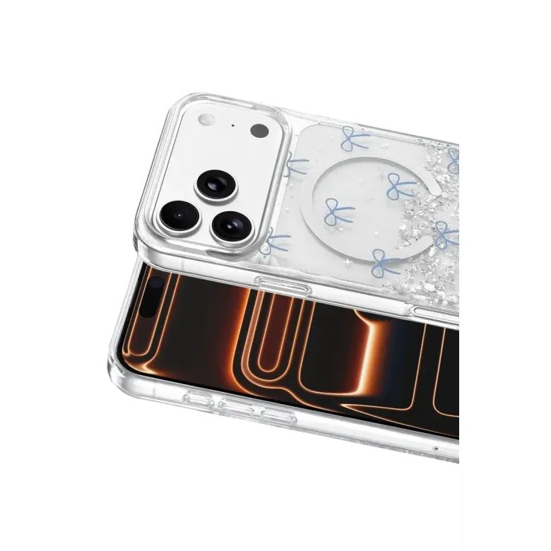 Onegif Apple İphone 17 Pro sk Simli Magsafe Kapak - Desen 3