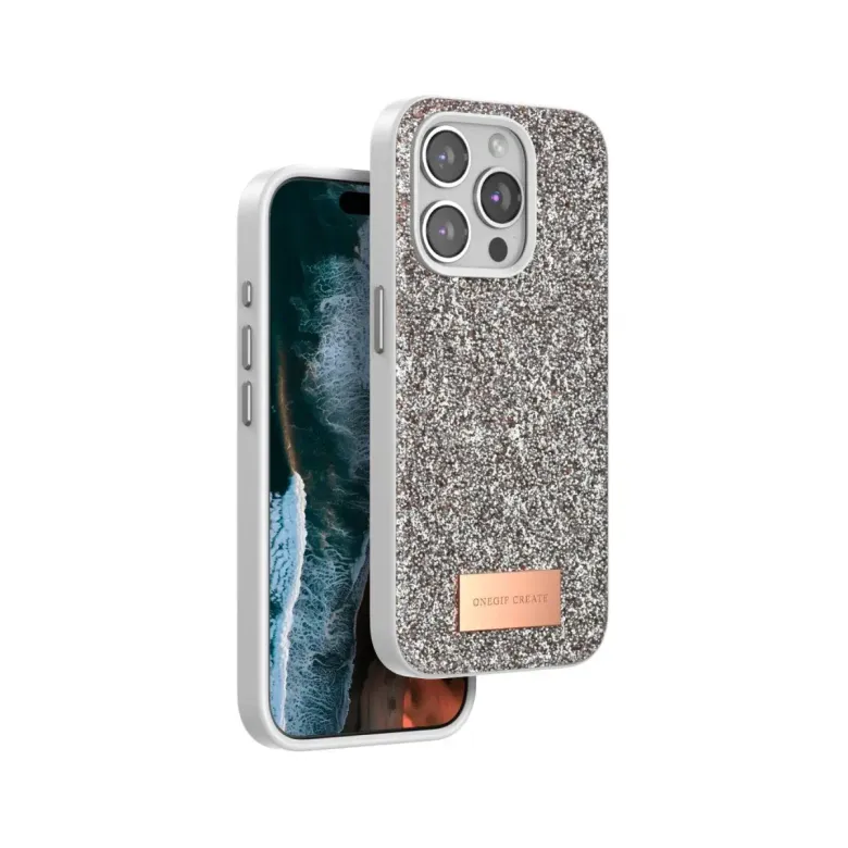 Onegif İphone 14 Pro Bright Simli Kapak - Gold