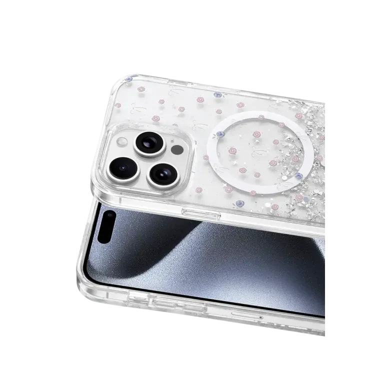 Onegif İphone 14 Pro Max Misk Simli Magsafe Kapak - Desen 1