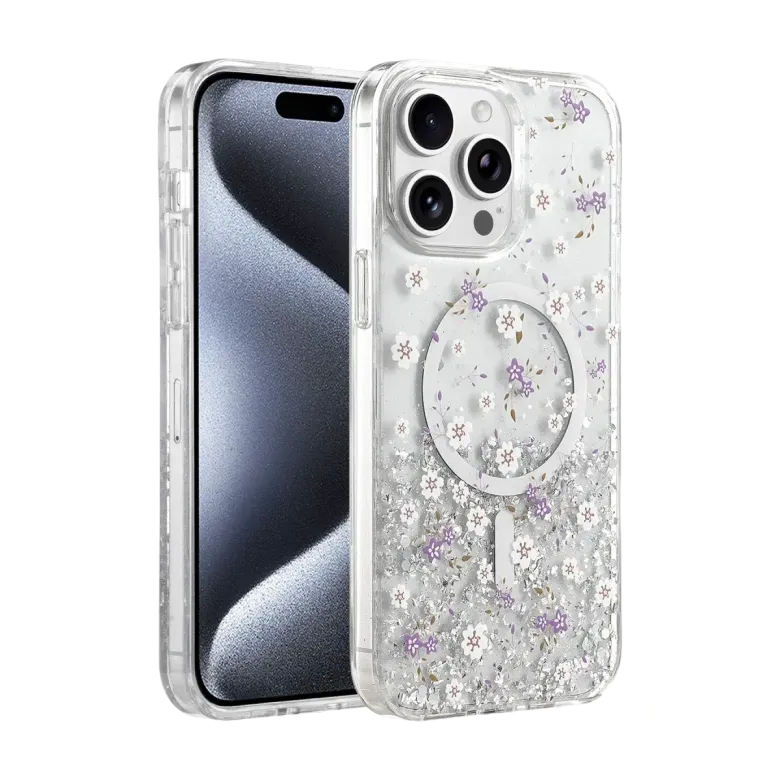 Onegif İphone 14 Pro Max Misk Simli Magsafe Kapak - Desen 2