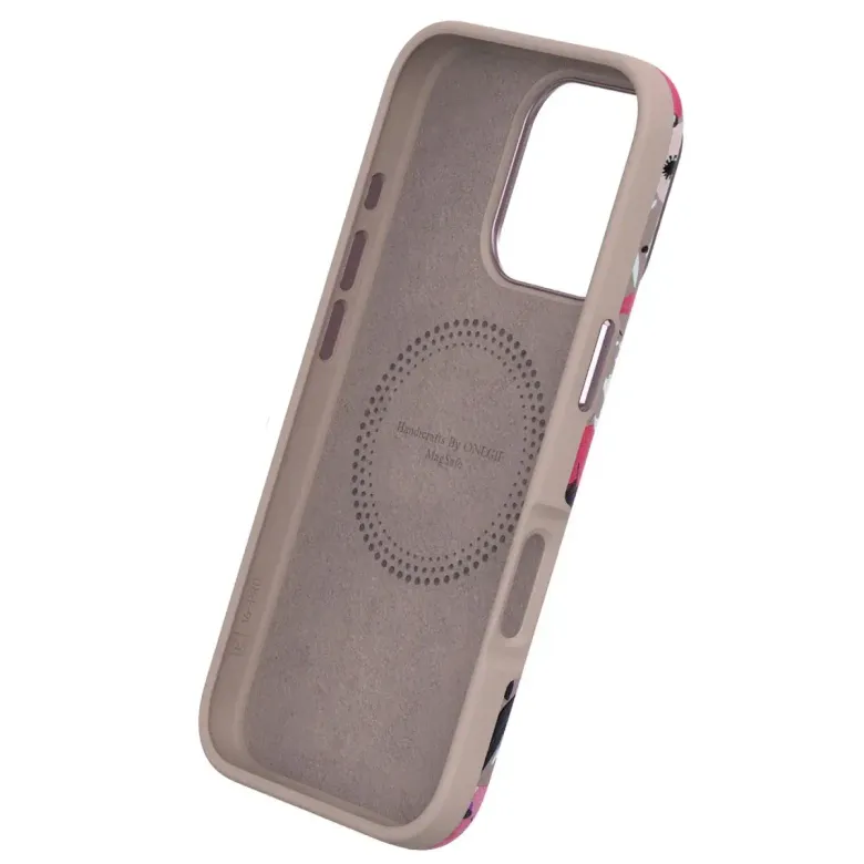 Onegif İphone 15 Plus Flower Series Magsafe Kapak - Gri