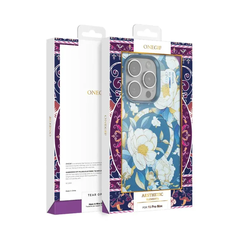 Onegif İphone 15 Plus Flower Series Magsafe Kapak - Gri