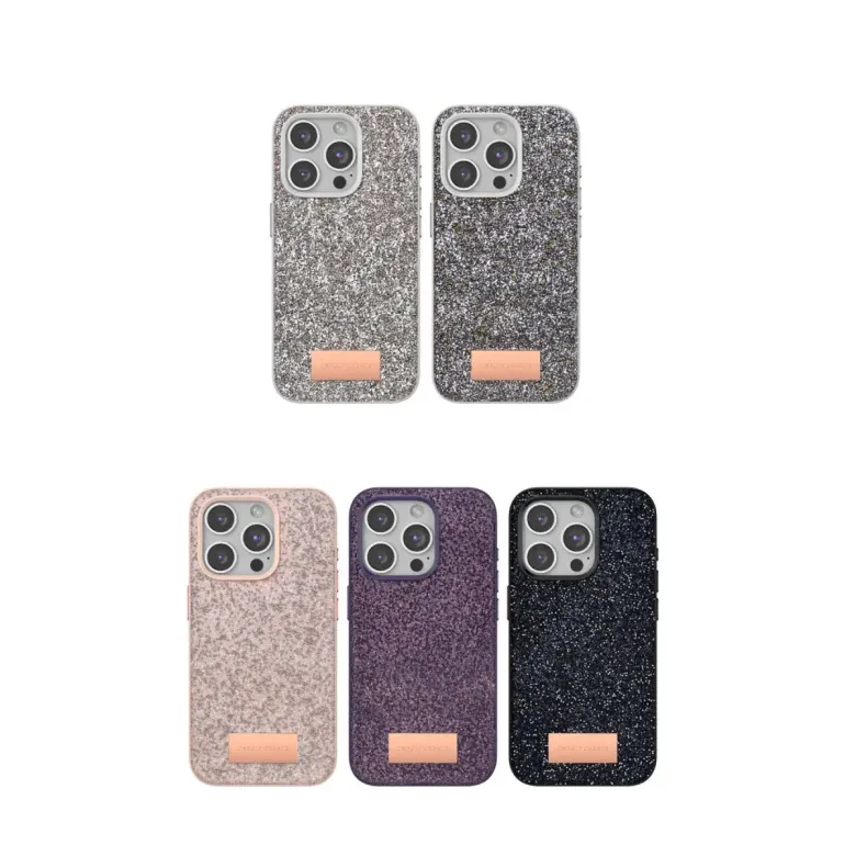 Onegif İphone 15 Pro Bright Simli Kapak - Siyah