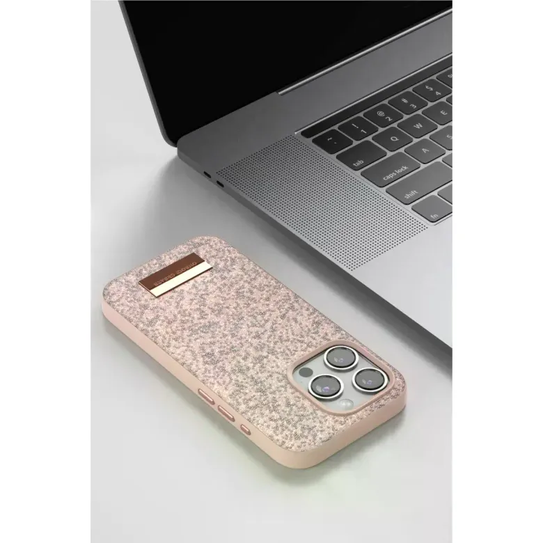 Onegif İphone 15 Pro Max Bright Simli Kapak - Siyah