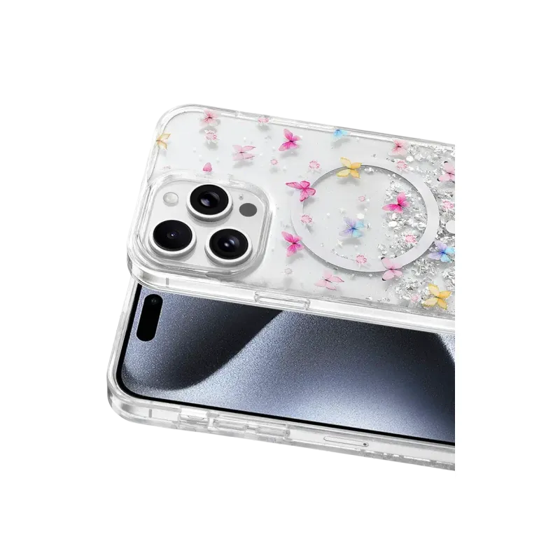 Onegif İphone 15 Pro Max Misk Simli Magsafe Kapak - Desen 4