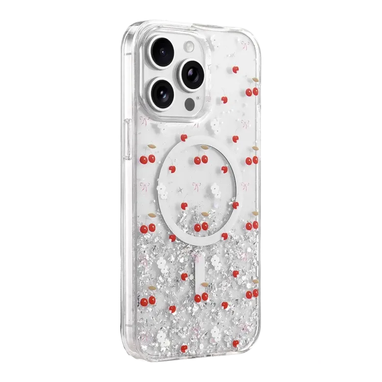 Onegif İphone 15 Pro Max Misk Simli Magsafe Kapak - Desen 5