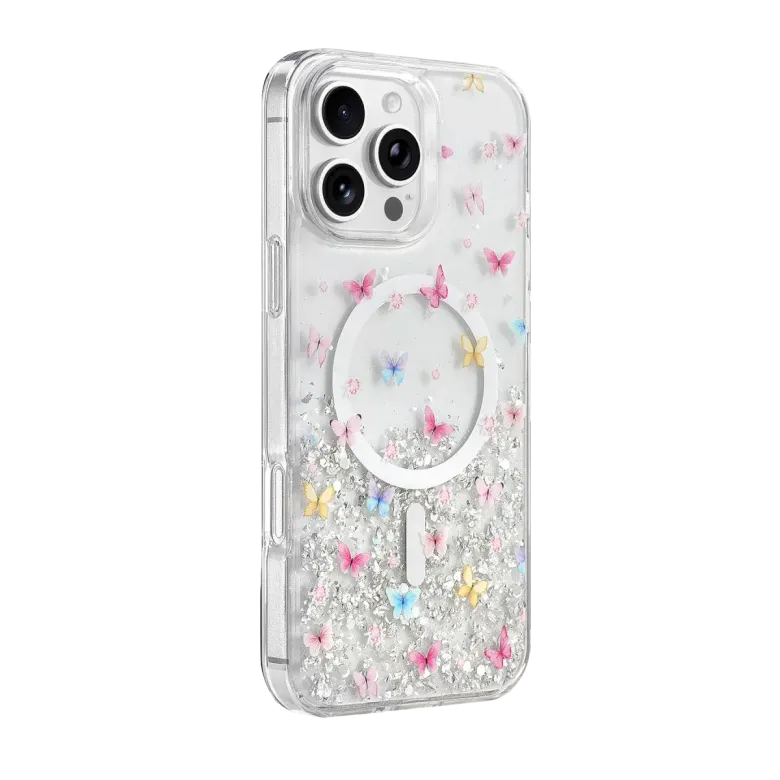 Onegif İphone 16 Pro Max Misk Simli Magsafe Kapak - Desen 4
