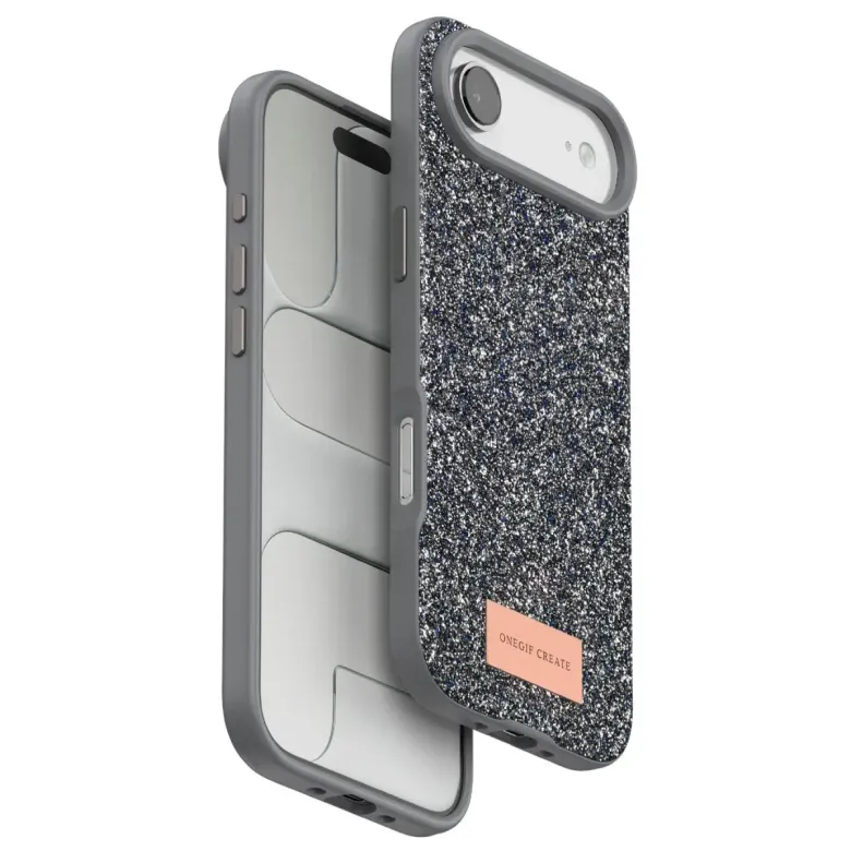 Onegif İphone 17 Air Bright Simli Kapak - Gümüş