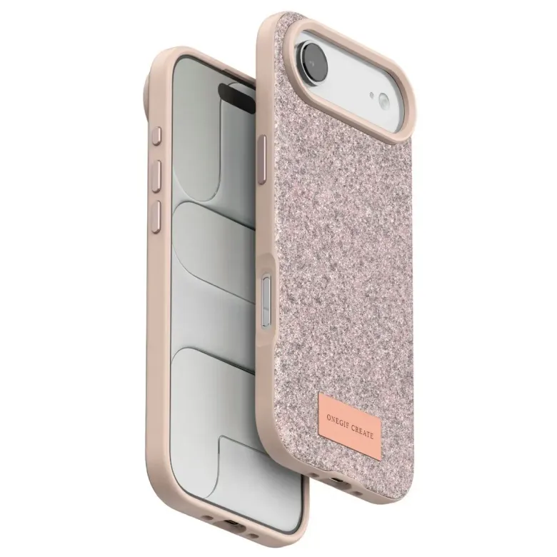 Onegif İphone 17 Air Bright Simli Kapak - Pembe