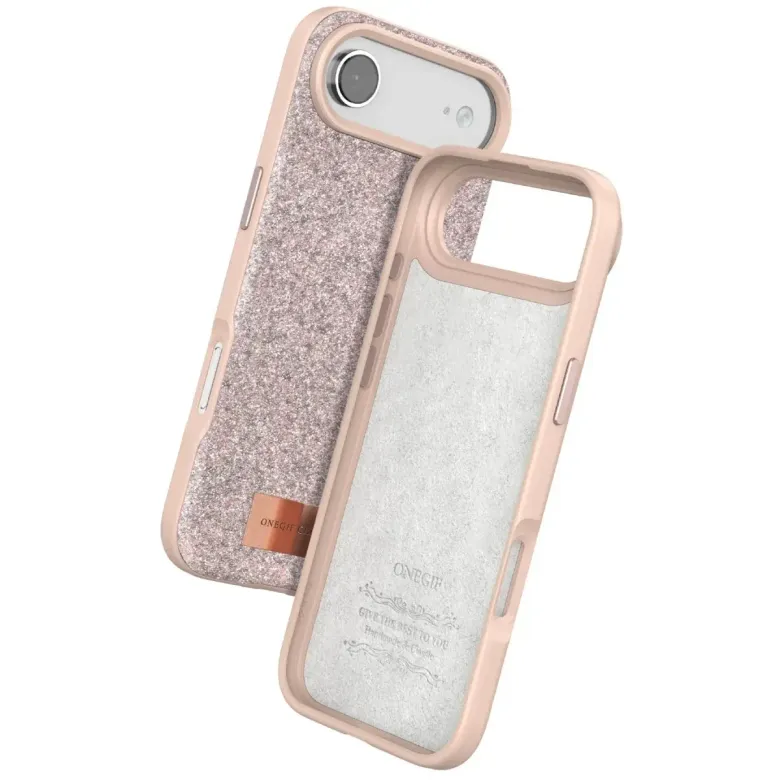 Onegif İphone 17 Air Bright Simli Kapak - Pembe