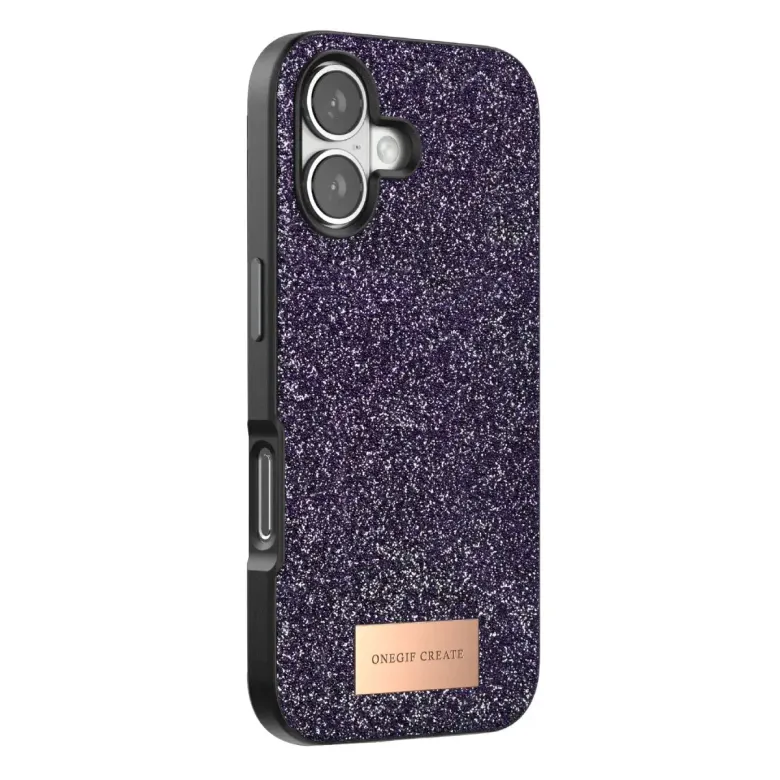 Onegif İphone 17 Bright Simli Kapak - Derin Mor