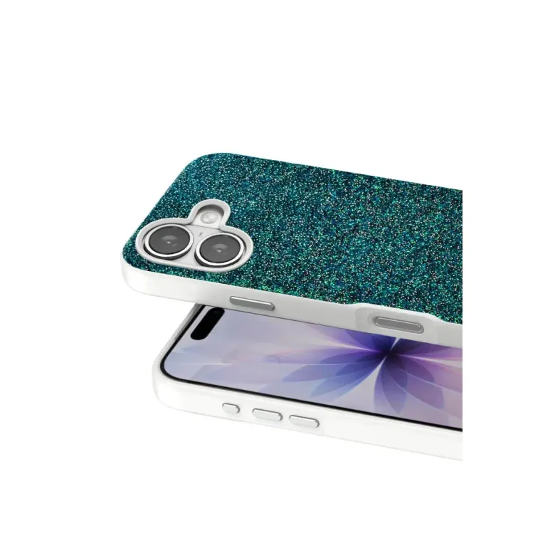 Onegif İphone 17 Bright Simli Kapak - Koyu Yeşil