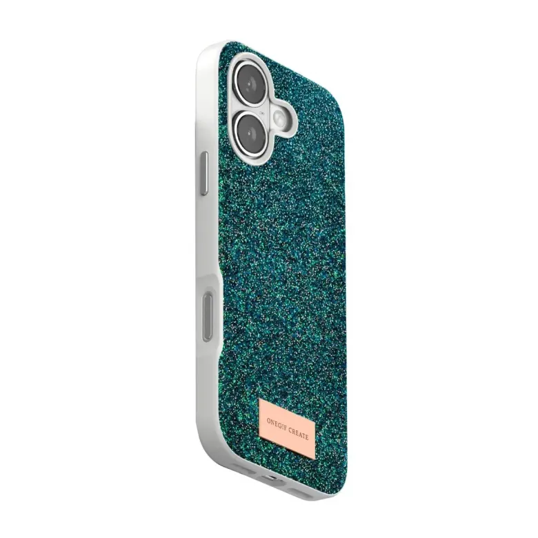 Onegif İphone 17 Bright Simli Kapak - Koyu Yeşil