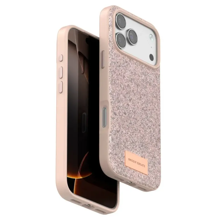 Onegif İphone 17 Pro Bright Simli Kapak - Pembe