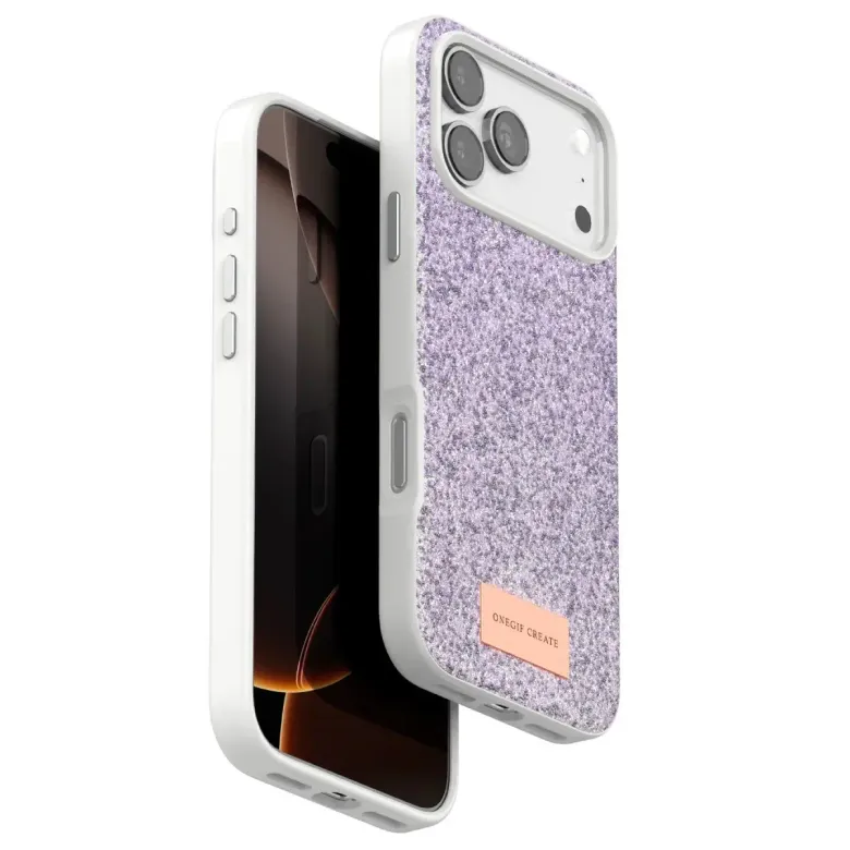 Onegif İphone 17 Pro Max Bright Simli Kapak - Lila