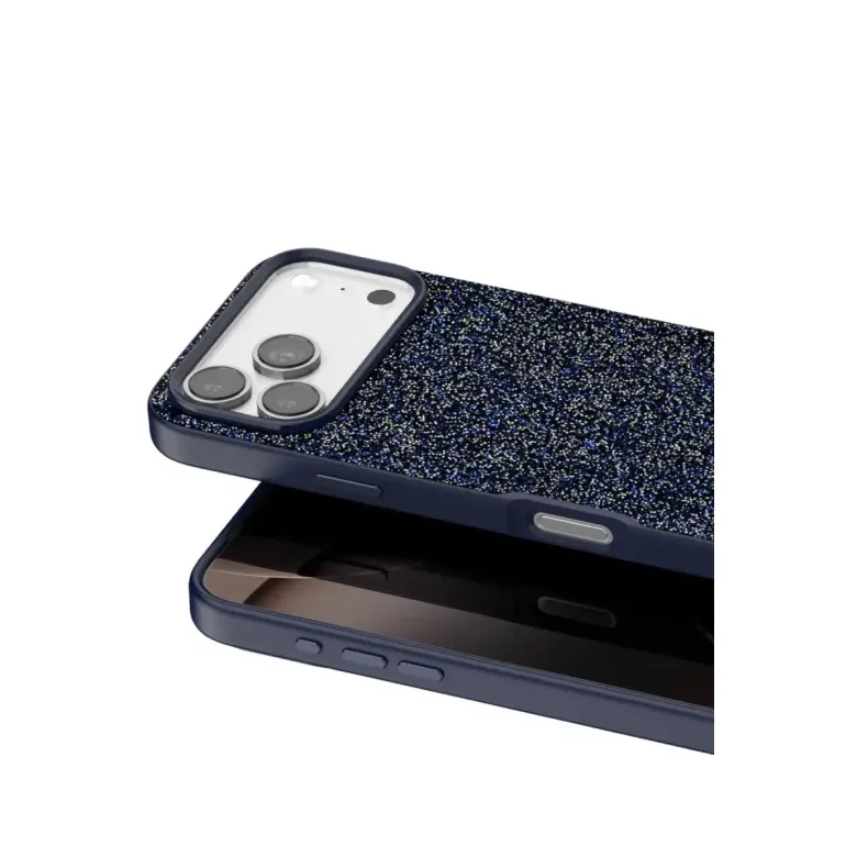 Onegif İphone 17 Pro Max Bright Simli Kapak - Mavi