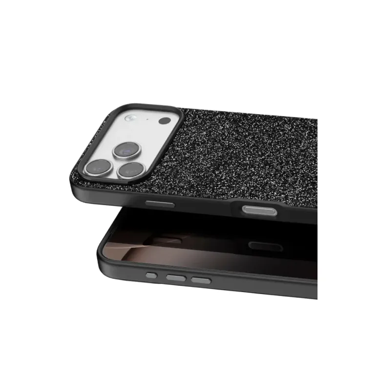 Onegif İphone 17 Pro Max Bright Simli Kapak - Siyah