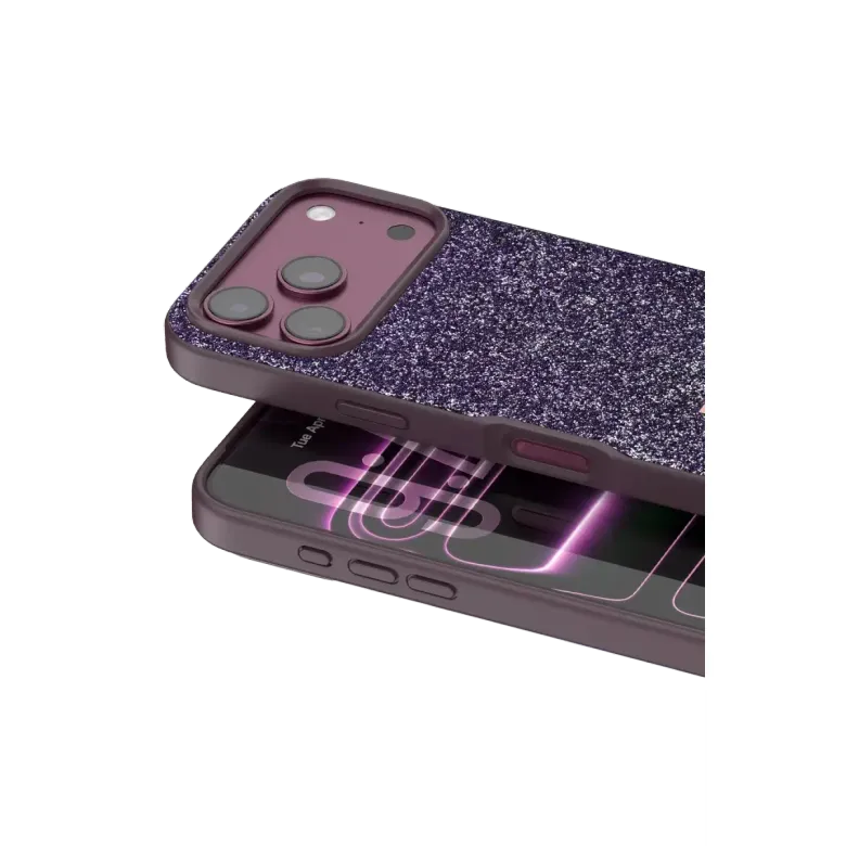 Onegif İphone 18 Pro Bright Simli Kapak - Bordo