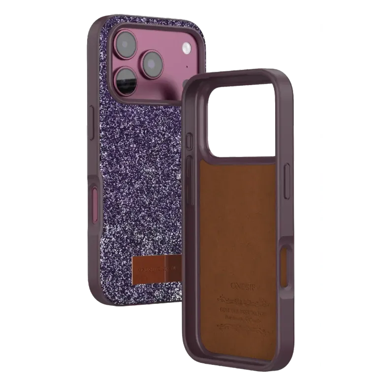 Onegif İphone 18 Pro Bright Simli Kapak - Bordo