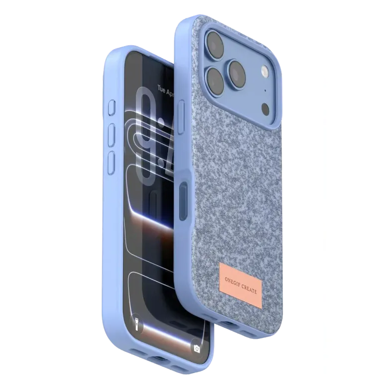 Onegif İphone 18 Pro Max Bright Simli Kapak - Mavi