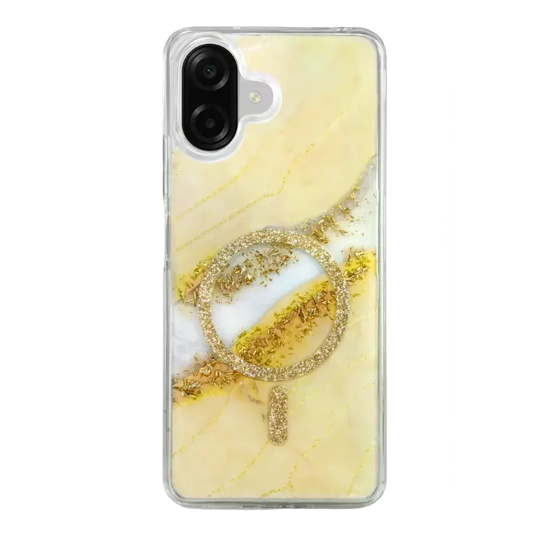 Onegif Samsung Galaxy A07 4g Lotus Simli Magsafe Kapak - Gümüş