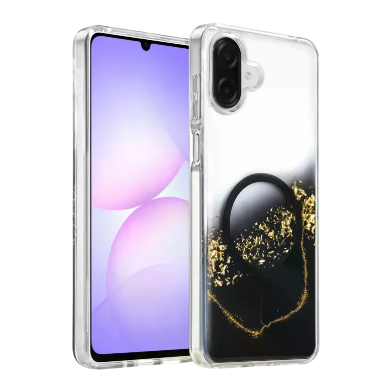 Onegif Samsung Galaxy A07 4g Lotus Simli Magsafe Kapak - Siyah