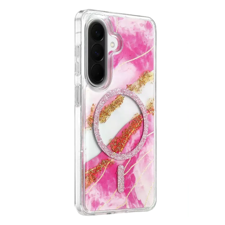Onegif Samsung Galaxy A37 5g Lotus Simli Magsafe Kapak - Pembe