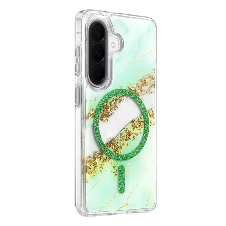 Onegif Samsung Galaxy A37 5g Lotus Simli Magsafe Kapak - Yeşil