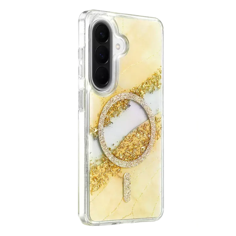 Onegif Samsung Galaxy A57 5g Lotus Simli Magsafe Kapak - Gümüş