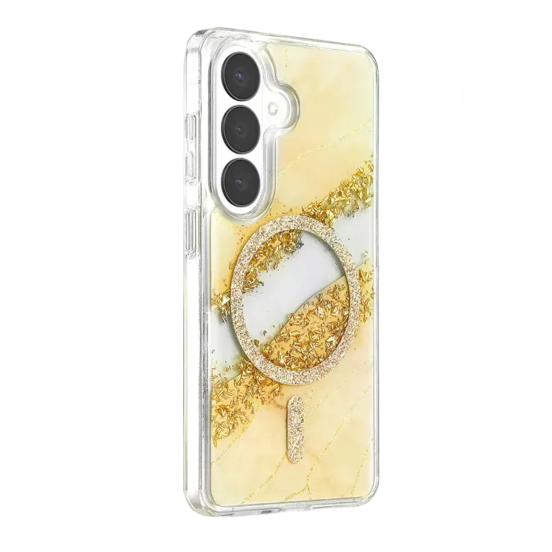Onegif Samsung Galaxy S26 Lotus Simli Magsafe Kapak - Gümüş