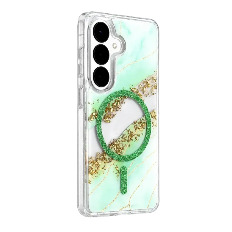 Onegif Samsung Galaxy S26 Lotus Simli Magsafe Kapak - Yeşil