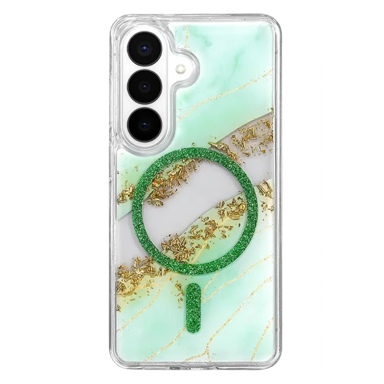 Onegif Samsung Galaxy S26 Lotus Simli Magsafe Kapak - Yeşil