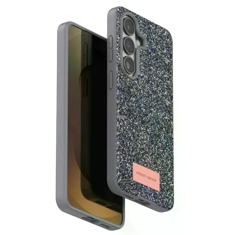Onegif Samsung Galaxy S26 Plus Bright Simli Kapak - Gümüş