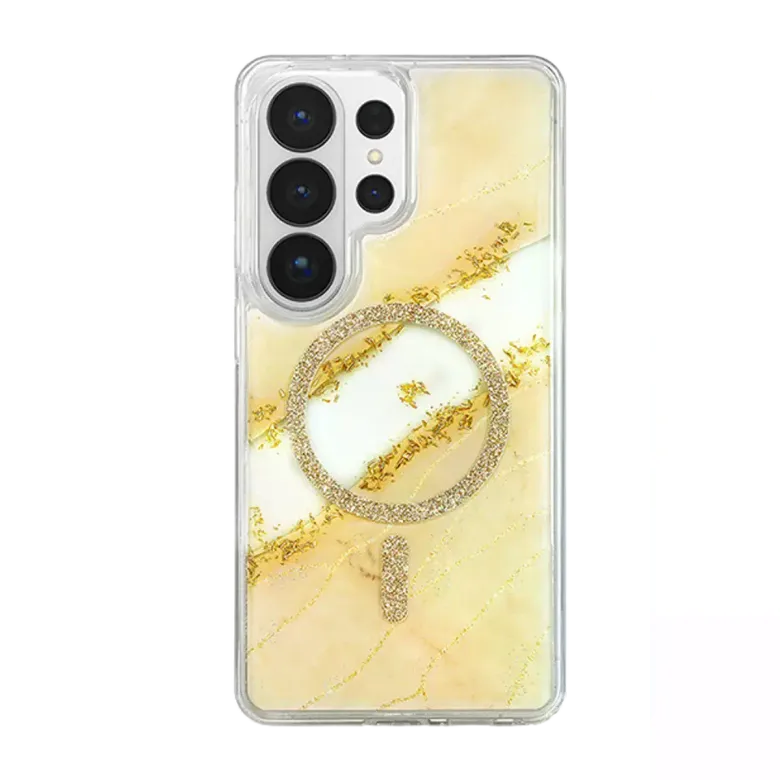 Onegif Samsung Galaxy S26 Ultra Lotus Simli Magsafe Kapak - Gümüş