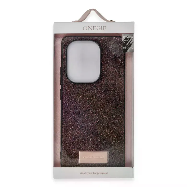 Onegif Xiao Red Note 13 Pro 4g Bright Simli Kapak - Gold