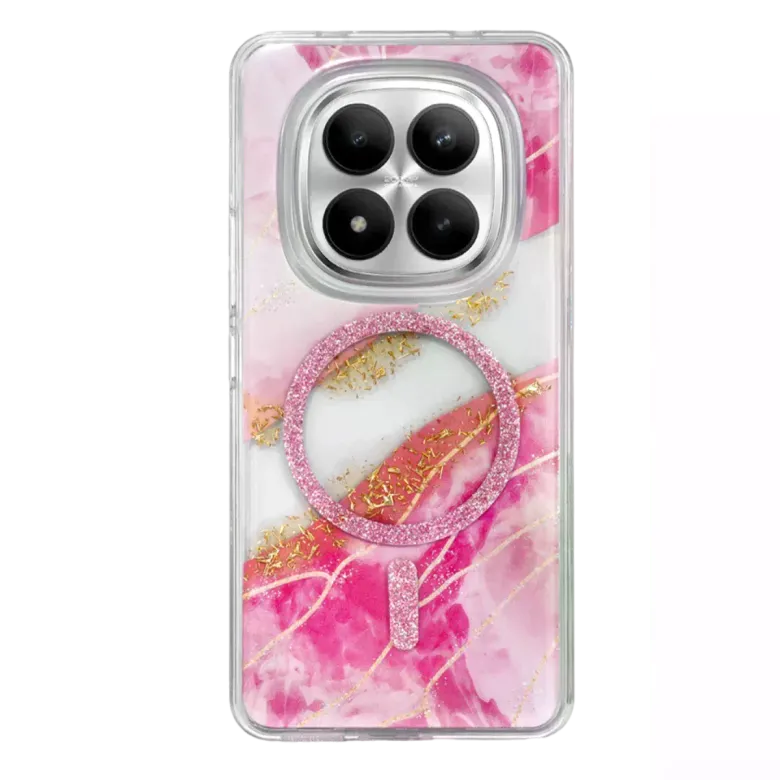 Onegif Xiaomi Redmi Note 15 4g Lotus Simli Magsafe Kapak - Pembe
