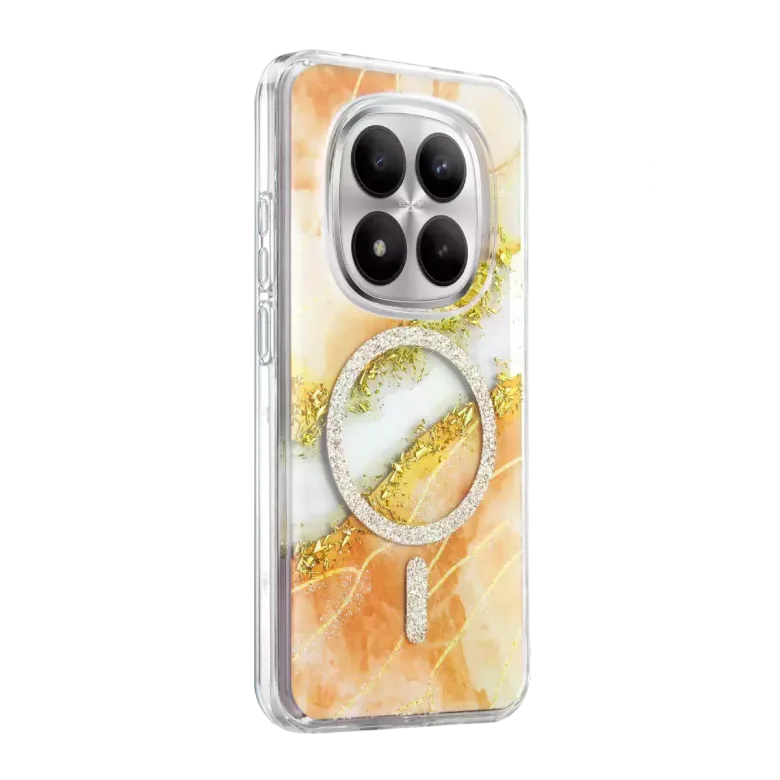 Onegif Xiaomi Redmi Note 15 4g Lotus Simli Magsafe Kapak - Turuncu