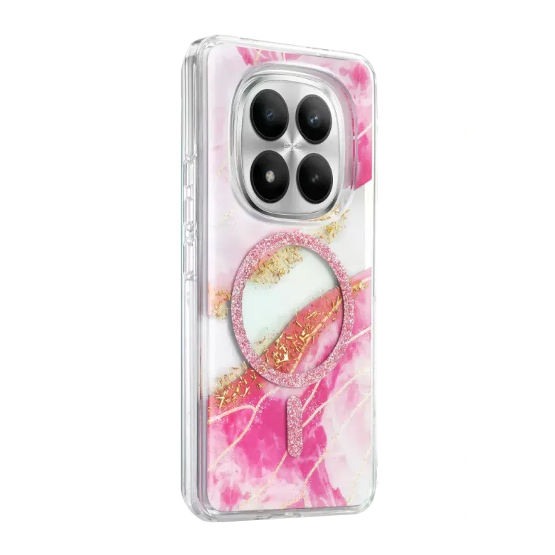 Onegif Xiaomi Redmi Note 15 Pro 4g Lotus Simli Magsafe Kapak - Pembe