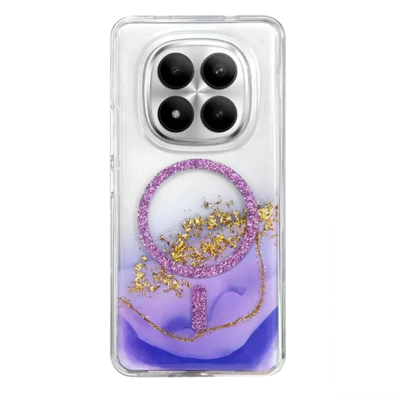 Onegif Xiaomi Redmi Note 15 Pro 5g Lotus Simli Magsafe Kapak - Mor