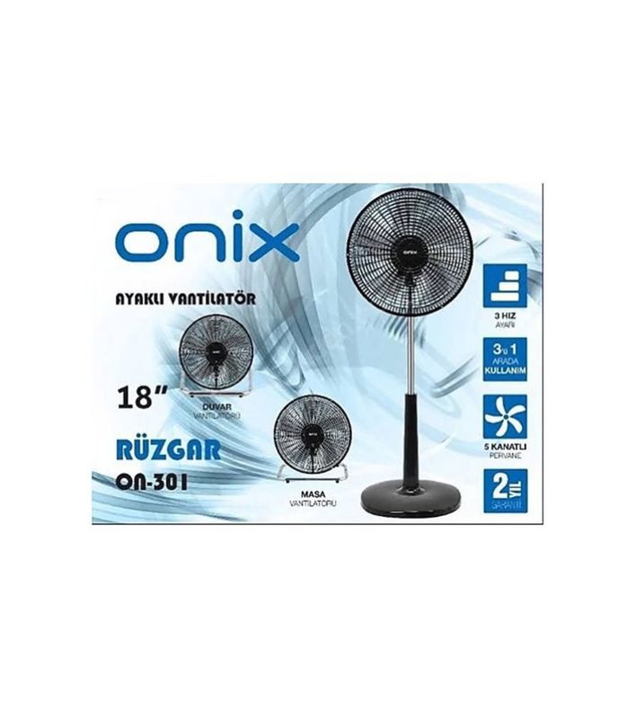 Onix Rüzgar On-301 Plastik Çerçeveli 18'' 5 Kanatlı Vantilatör