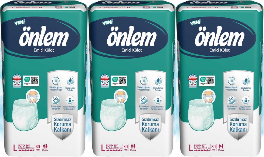 Önlem Emici Külot Yetişkin Bezi L - Large - Büyük 90 Adet (3PK*20)