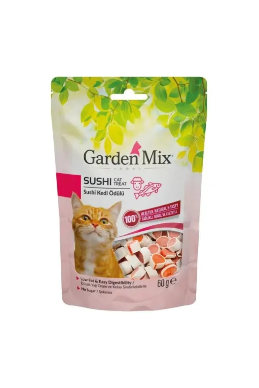 Online Kapında Hayvan-00001 Kuzulu Sushi Düşük Yağlı Şekersiz Kedi Ödül Maması 60 Gr