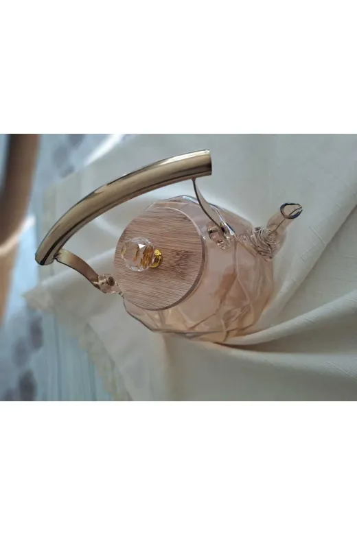 Online Kapında Mutfak-00000358 Isıya Dayanıklı Borosilikat Demlik 1000Ml(Gold)