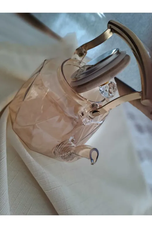 Online Kapında Mutfak-00000358 Isıya Dayanıklı Borosilikat Demlik 1000Ml(Gold)