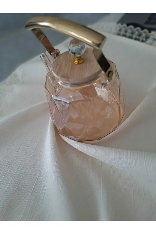 Online Kapında Mutfak-00000358 Isıya Dayanıklı Borosilikat Demlik 1000Ml(Gold)